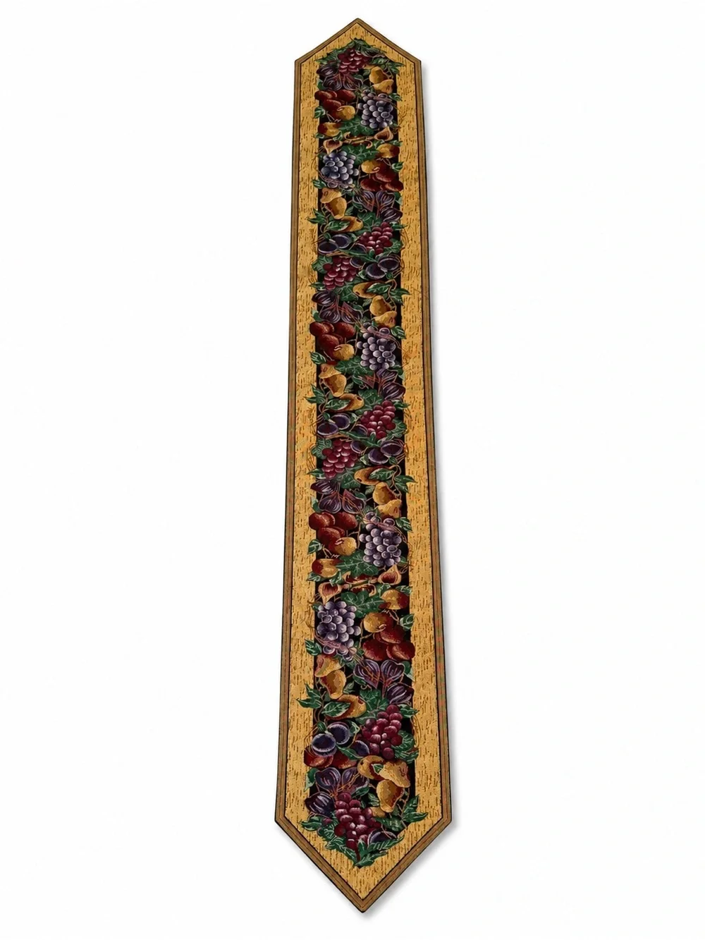 Vintage Jacquard Woven Tapestry Table Runner Harvest Fruit Vineyard Tuscan 90x13